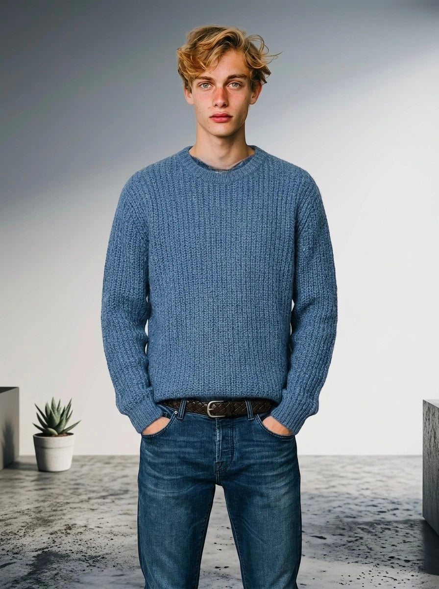 ASPESI, Mohair Pullover in Sky Blue - UNIT Hamburg