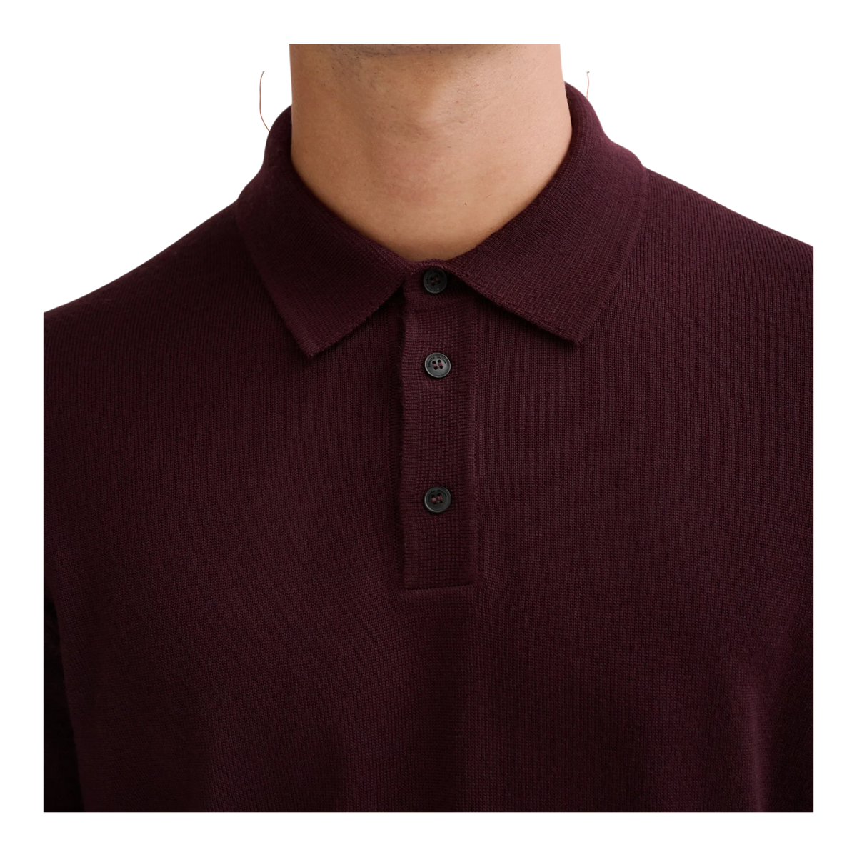 Roberto Collina Poloshirt aus Merinowolle, dunkles Rot