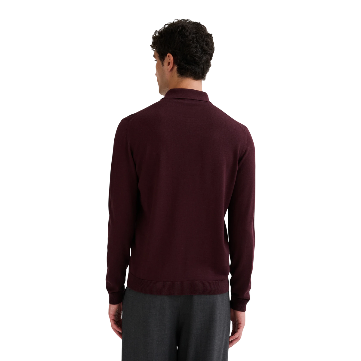 Roberto Collina Poloshirt aus Merinowolle, dunkles Rot