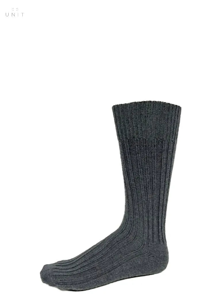 ANT45, Cashwool, Rippenstrumpf mit Wolle, mittelgrau ANT45