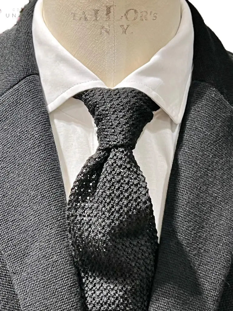 Ascot ,Krawatte Wollstrick, schwarz Ascot