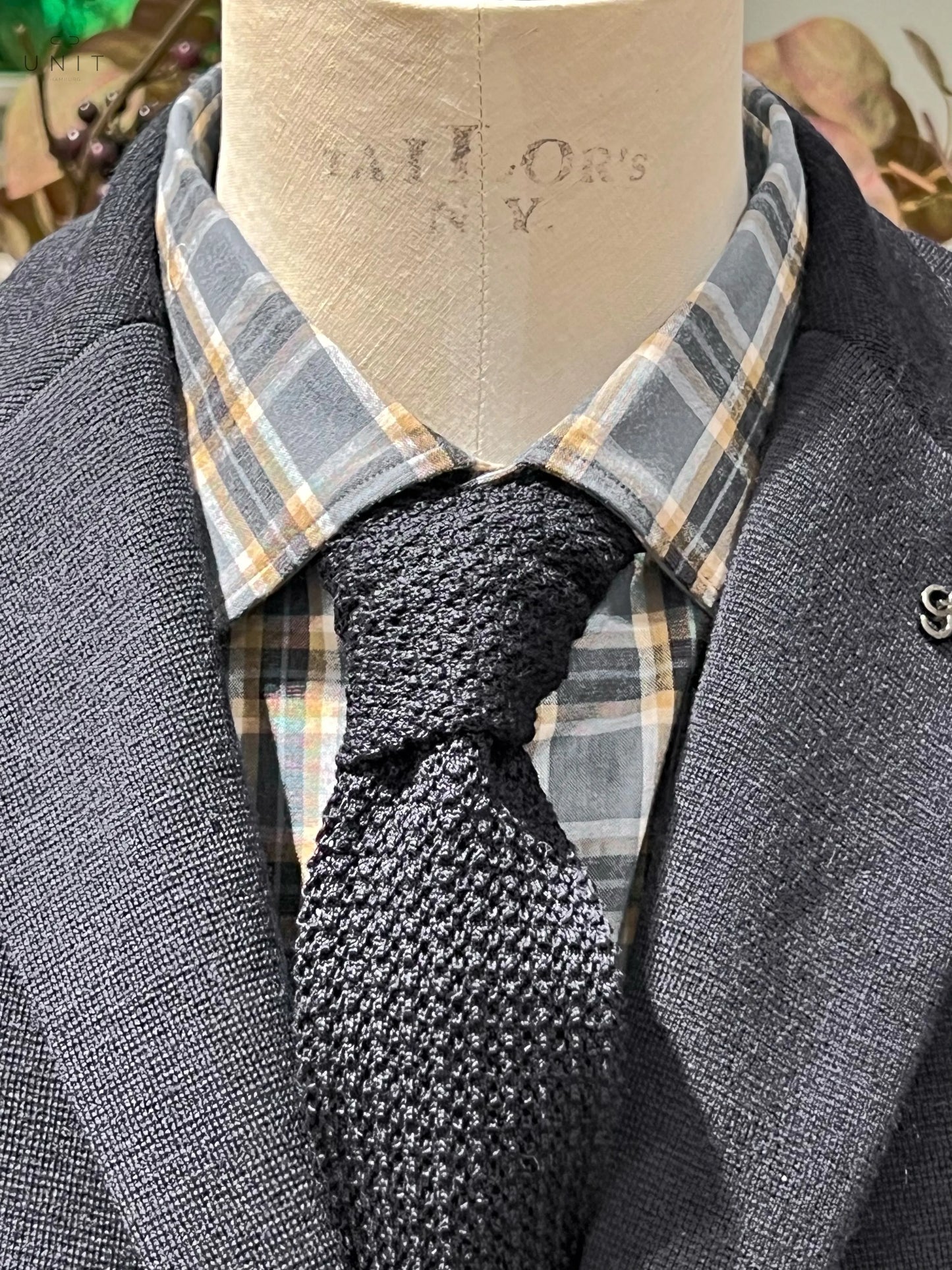 Ascot ,Krawatte Wollstrick, schwarz Ascot