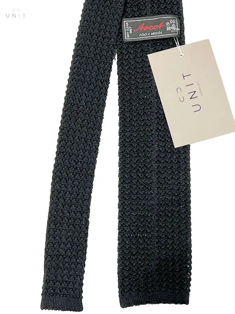 Ascot ,Krawatte Wollstrick, schwarz Ascot