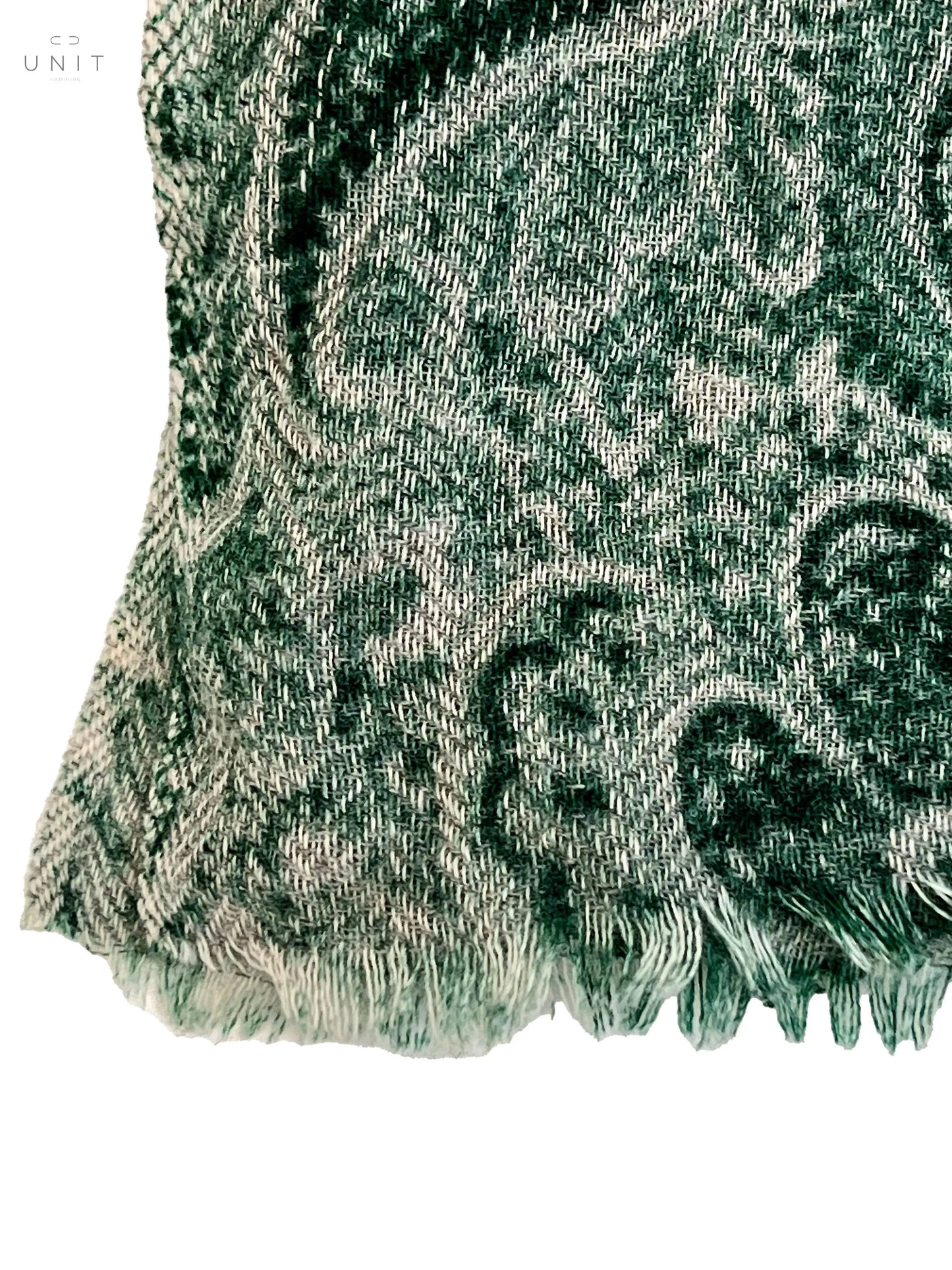 Nahaufnahme Ascotschal Cashmere, grün