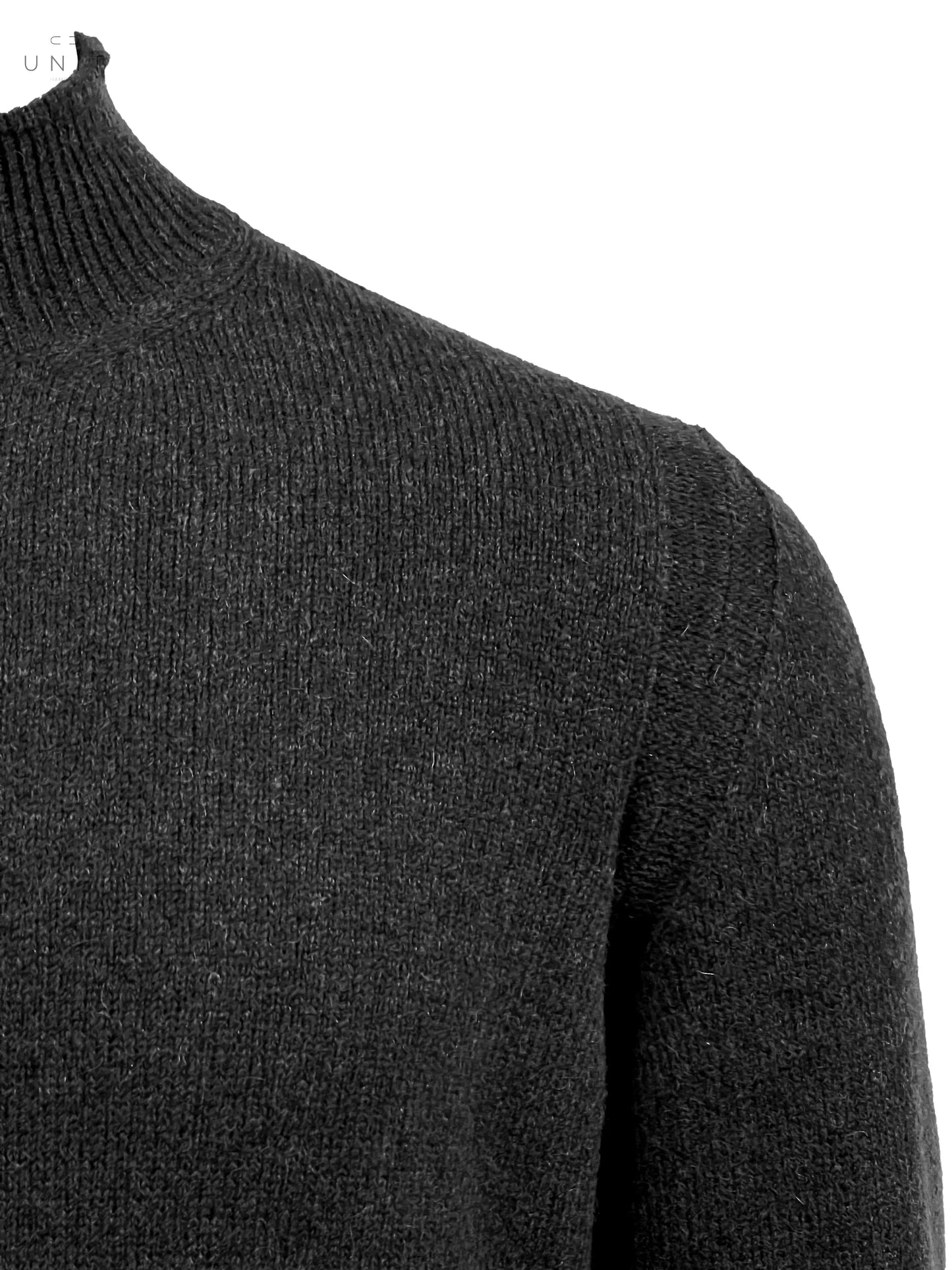 Roberto Collina , Merino/ Baby-Kamel Stehkragen, schwarz Roberto Collina