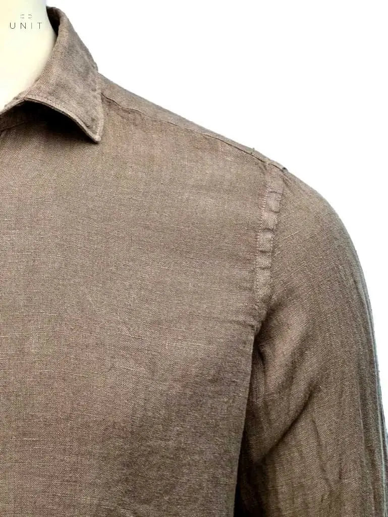 Kragen von Bagutta BERLINO_EALT-111028 Kentkragen Leinen khaki oliv, UNIT Hamburg