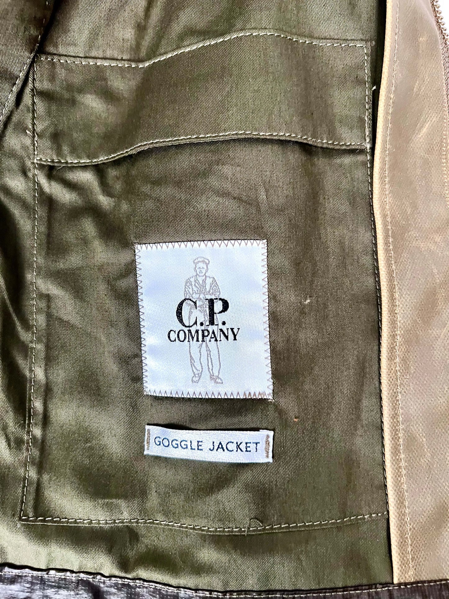 C.P. Company, Öljacke Toob Goggle Jacke, schlamm C.P. Company