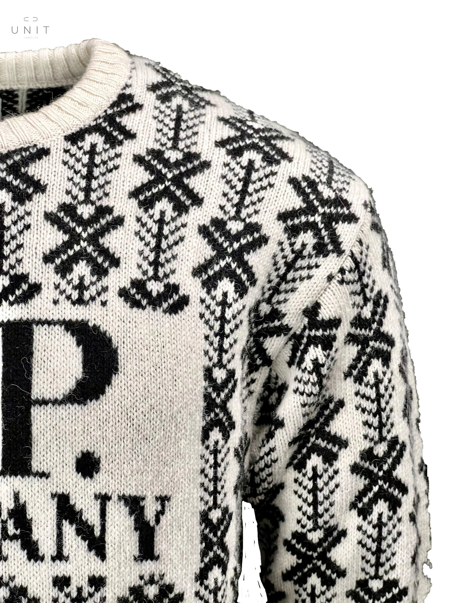 C.P. Company, Wollpullover mit Jaquard Logo, schwarz-weiß C.P. Company