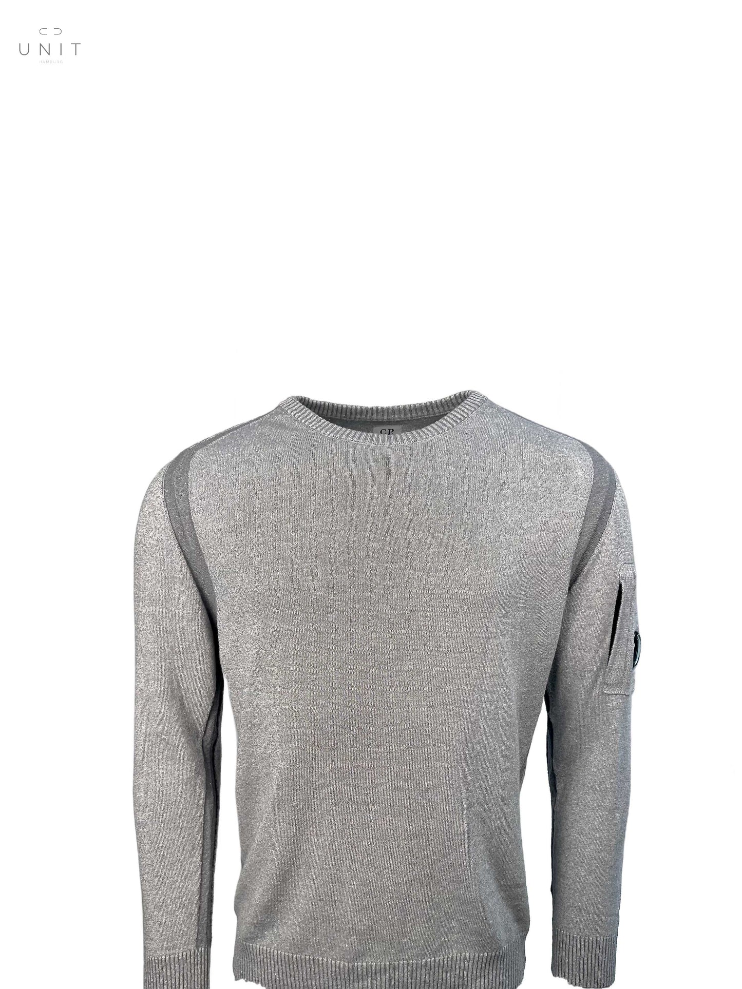 C.P. Company 14CMKN290A 006324A LINEN/COTTON KNIT CREW NECK silver