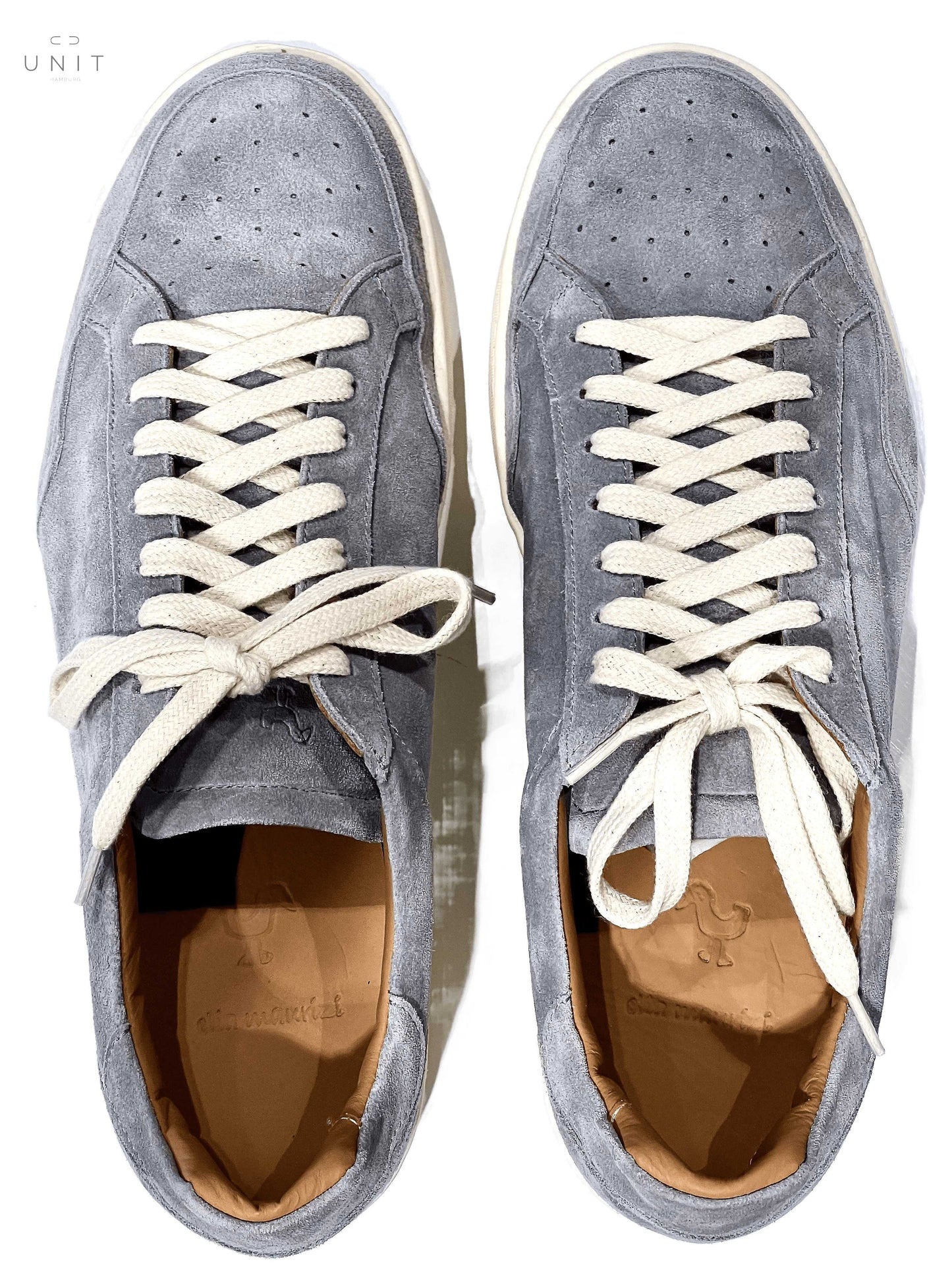 von oben Elia Maurizi 1177-01 Sneaker Kautschuksohle Velours grau