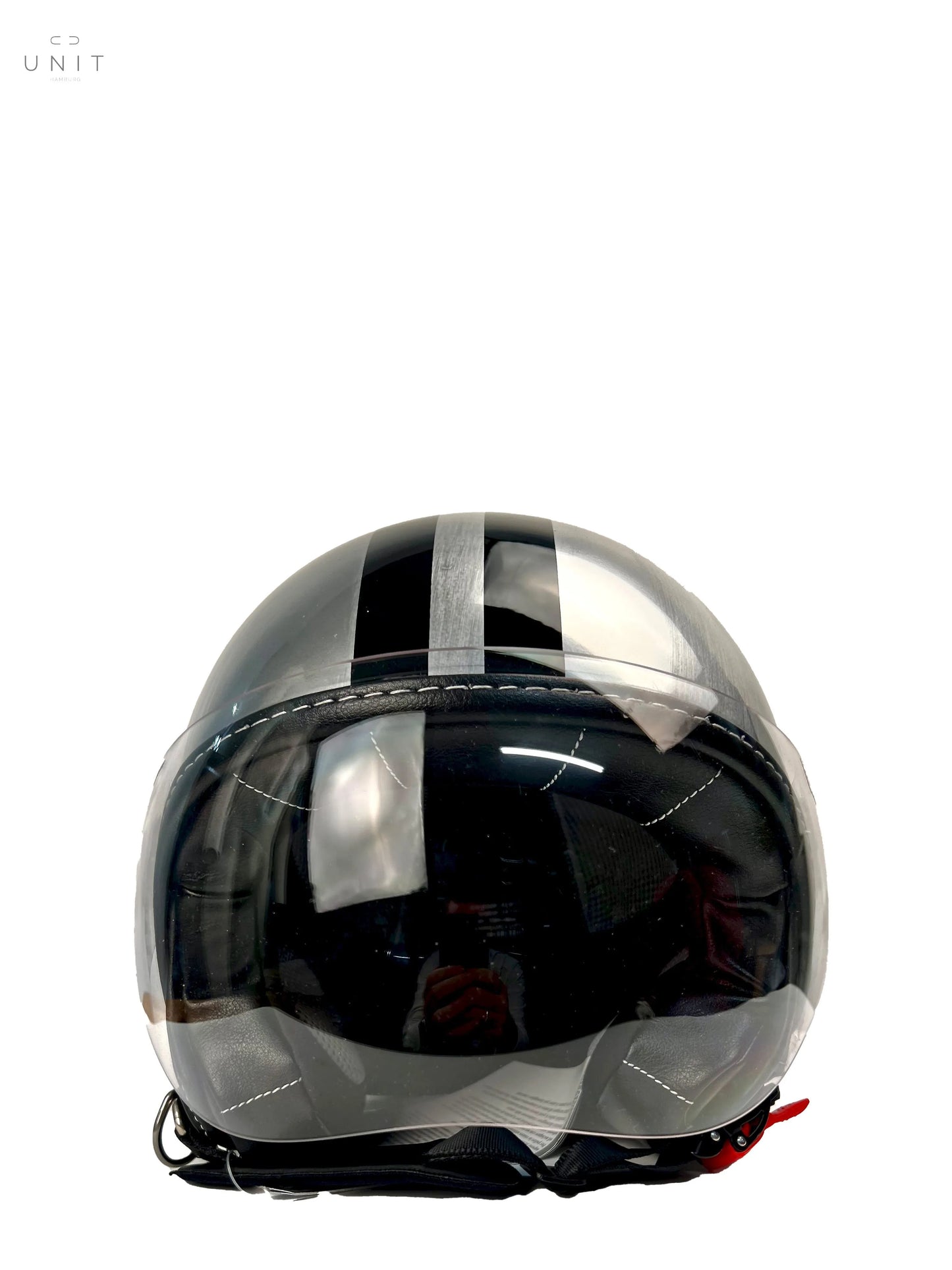 GULF Helm, Unikat, Einzelanfertigung US-Flag, Jethelm silber/schwarz GULF