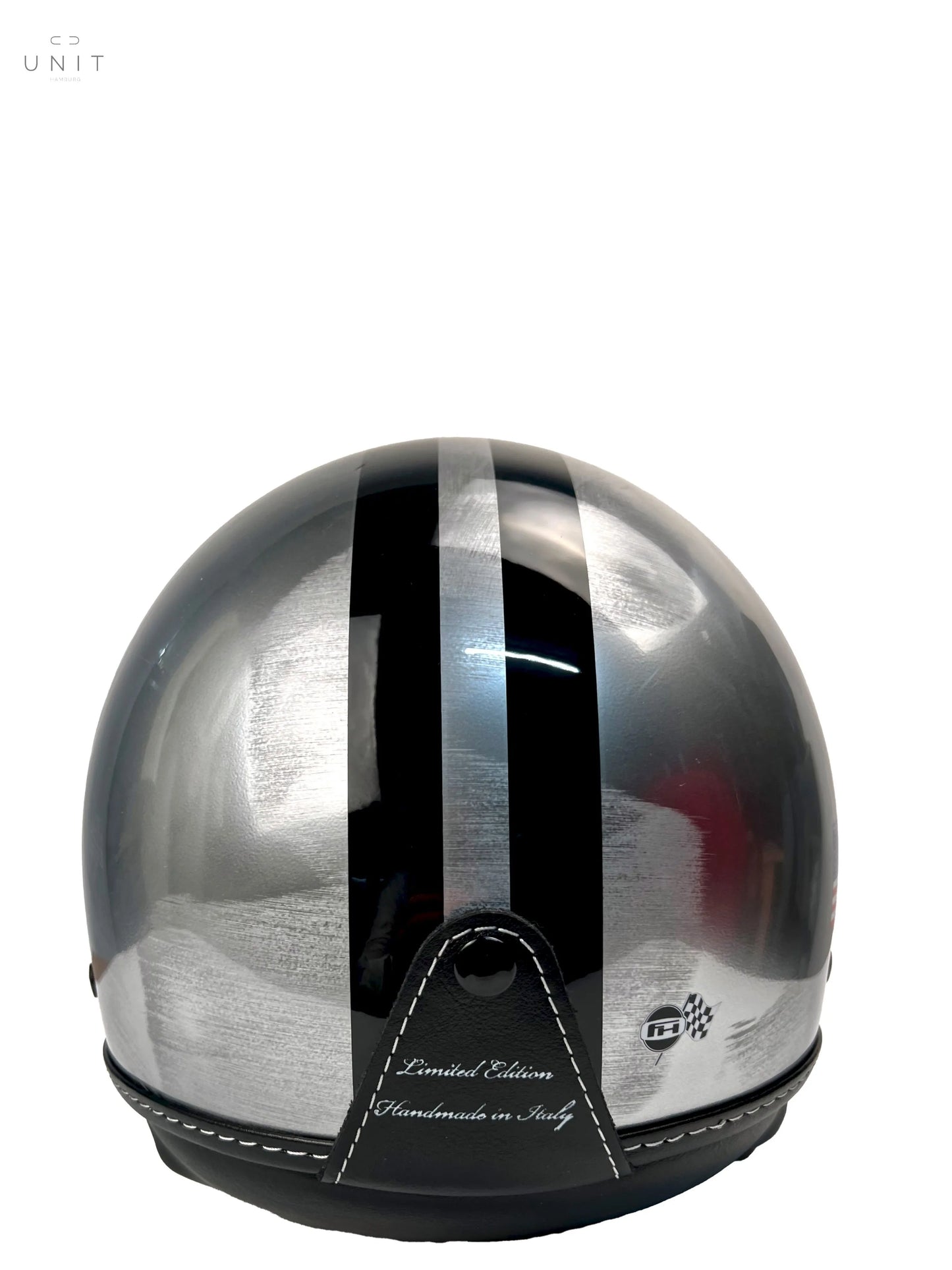 GULF Helm, Unikat, Einzelanfertigung US-Flag, Jethelm silber/schwarz GULF