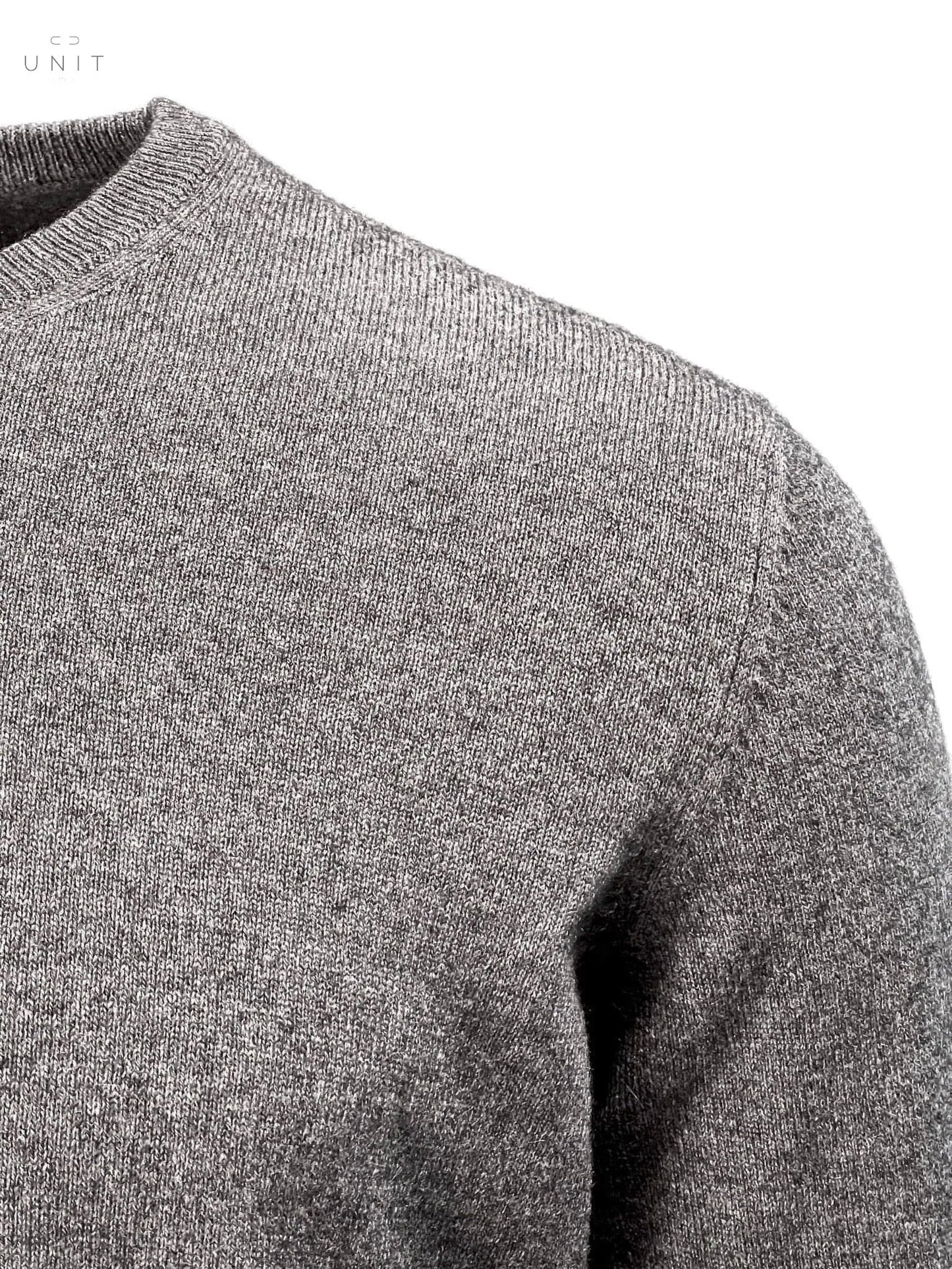 Schulterdetail von Gran Sasso 55159/29890 Cashmere Rundhals silbergrau