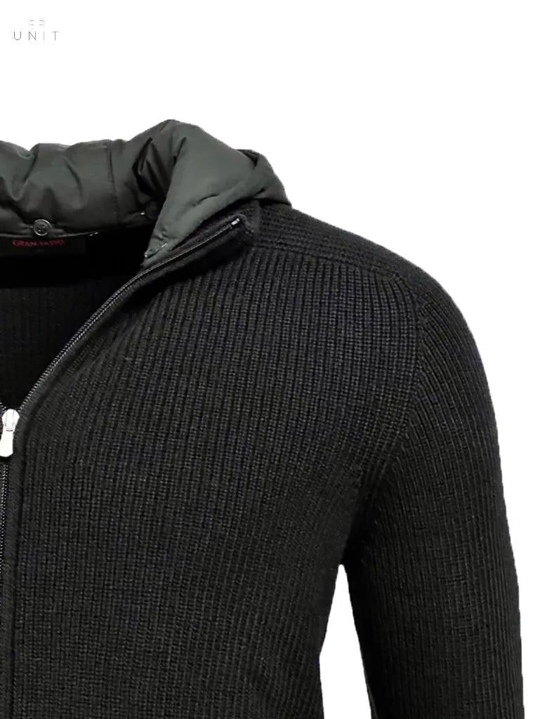 Gran Sasso, Rainwool Kapuzenjacke, schwarz Gran Sasso