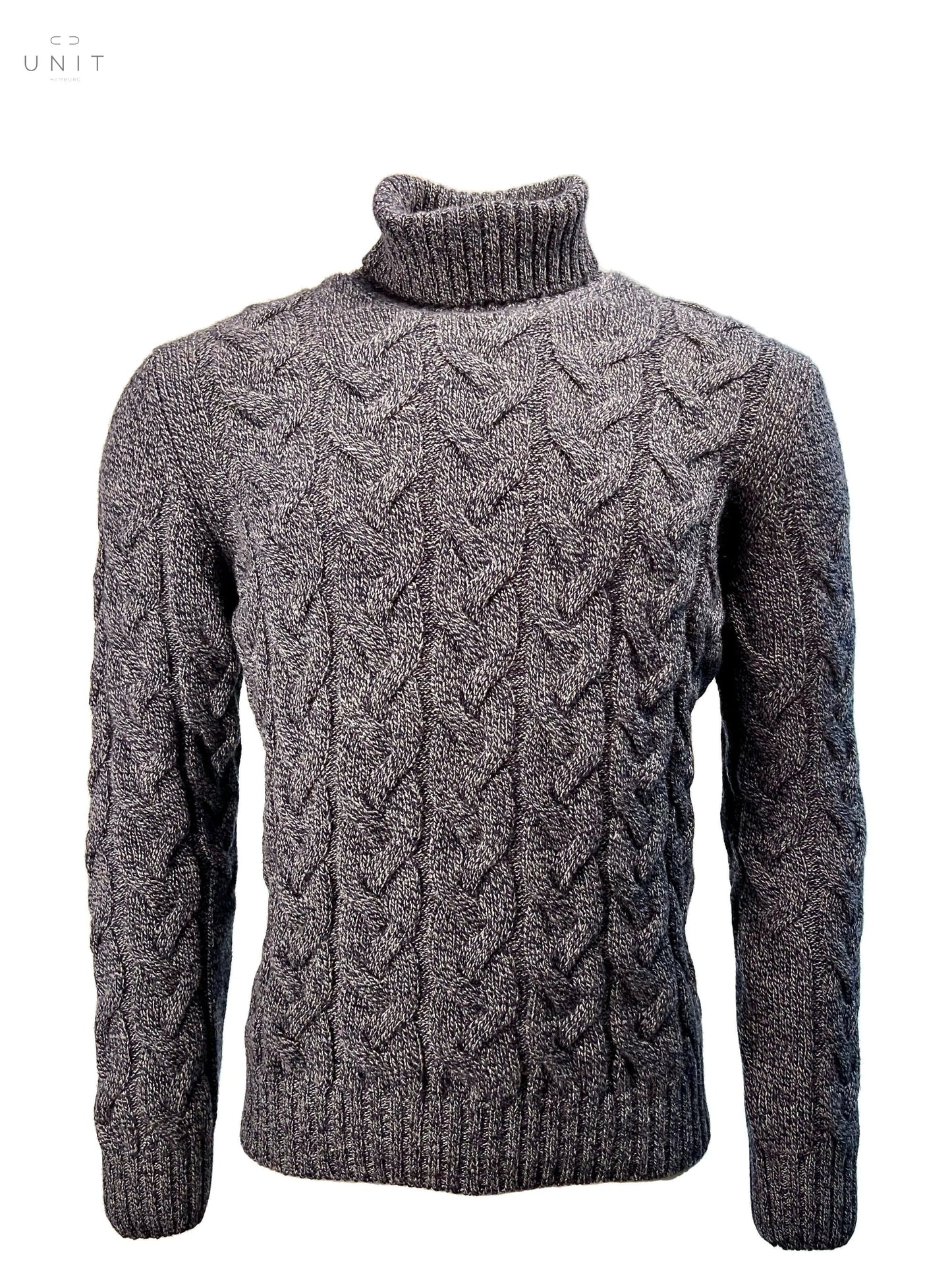Gran Sasso 13131/22610 Rollkragen Zopfstrick blau-graun