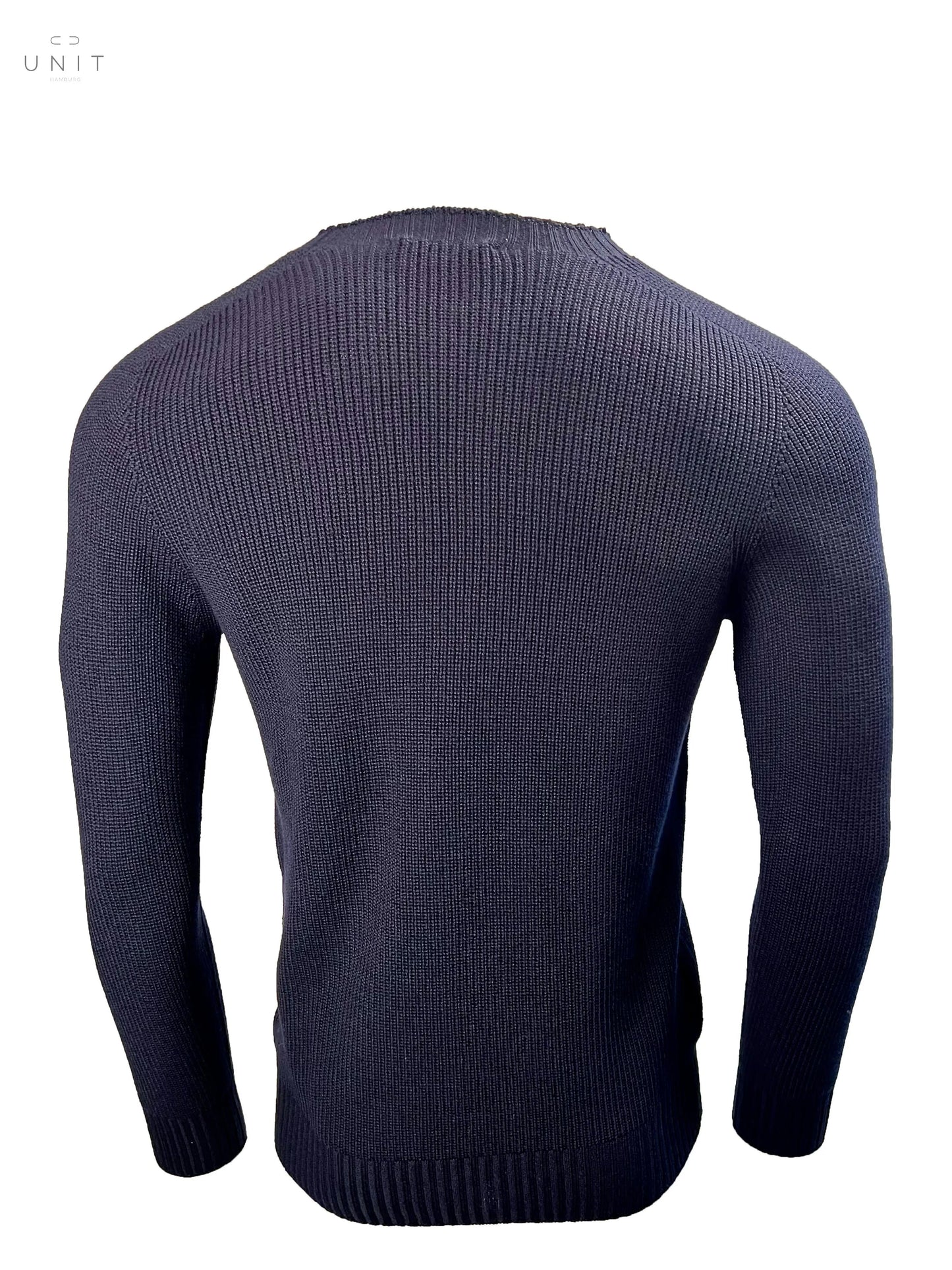 Gran Sasso, Rundhals Pullover, Rainwool navy Gran Sasso