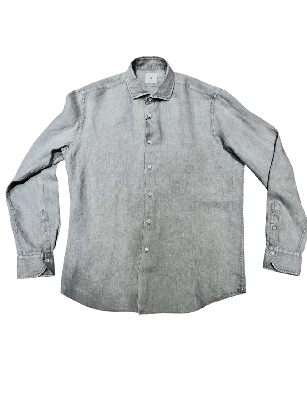 XACUS Leinenhemd Grau mit G_PWDR-Färbung, grau