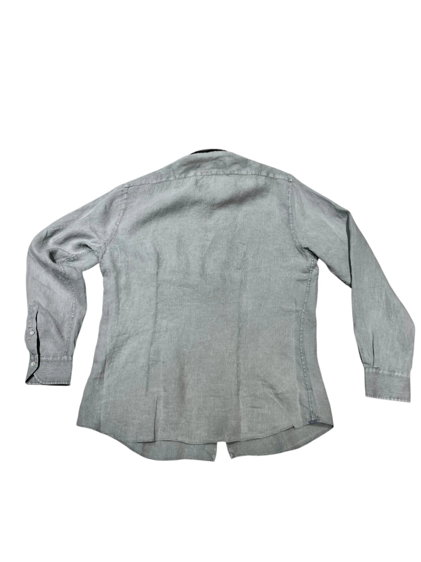 XACUS Leinenhemd Grau mit G_PWDR-Färbung, grau