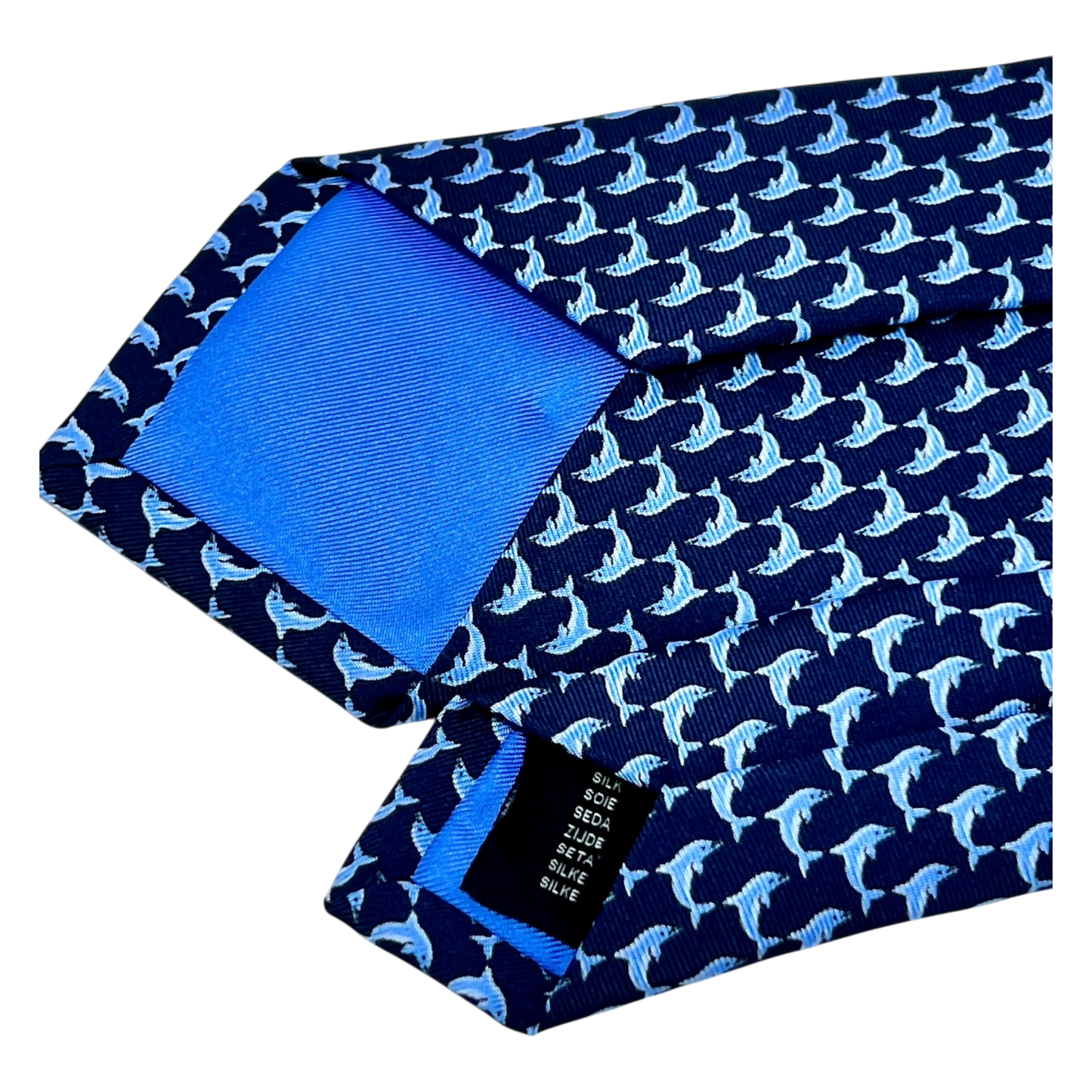 Ascot, Seidenkrawatte, Delphim Foulard, dunkelblau