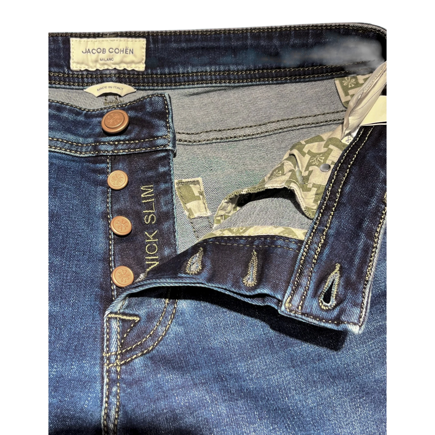 Jacob Cohën JUM_QE007 030 S3624 V2 NICK SLIM etichetta color muschio blu medio