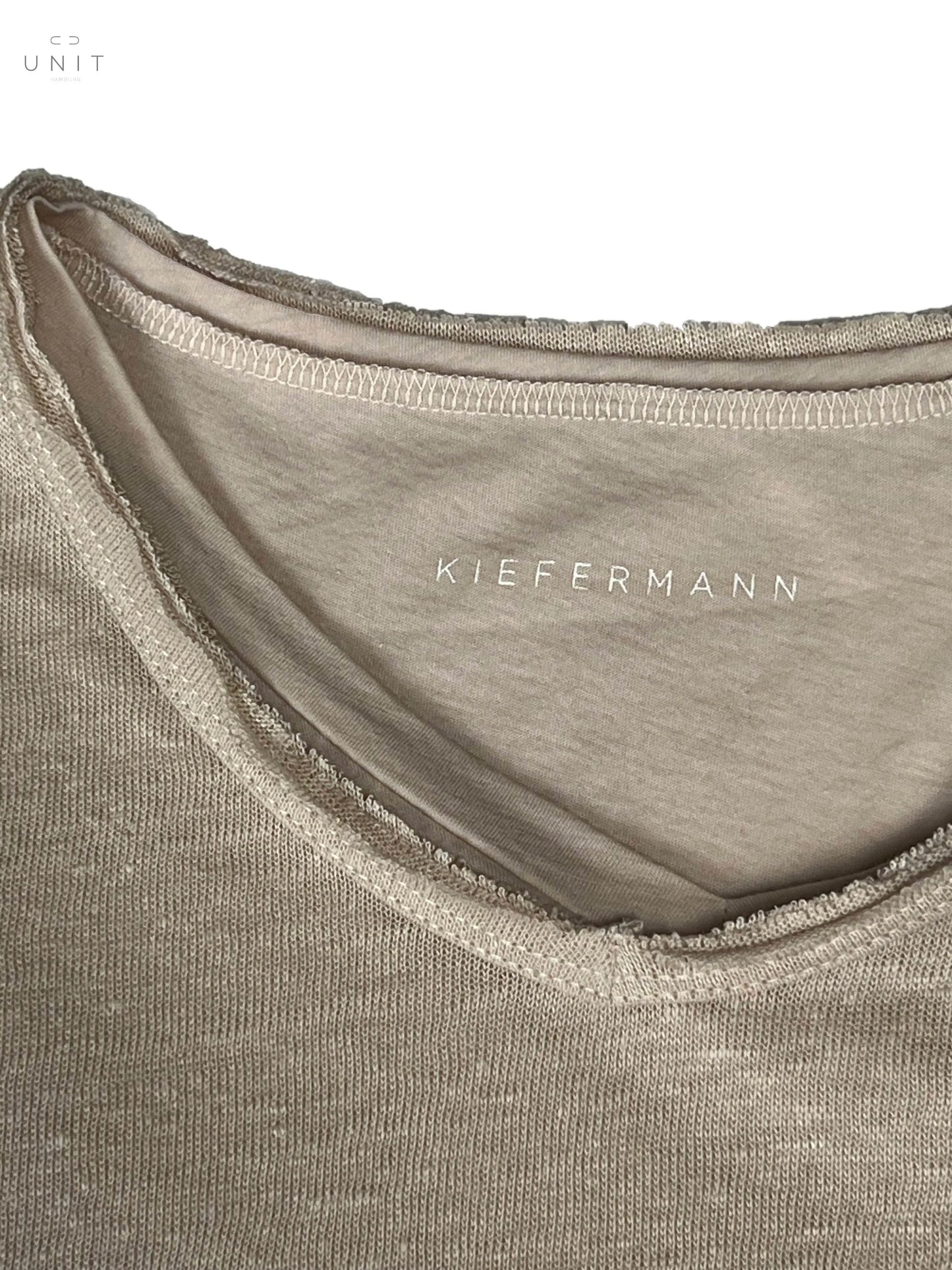 Kragen von Kiefermann 422-21007 Jay Double Layer Leinen/Baumwolle Kurzarm beige