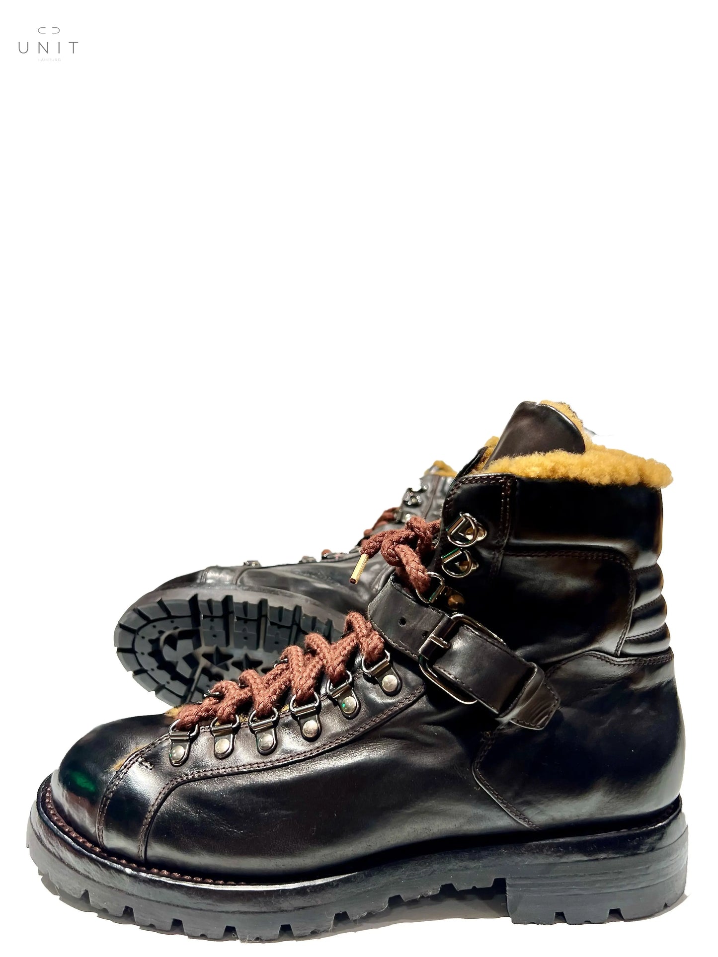 Lemargo, Pferdelederschuh mit Lammfellfutter Schnalle, braun Lemargo