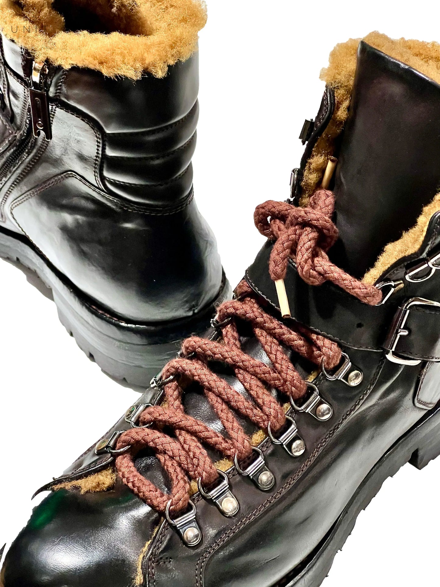 Lemargo, Pferdelederschuh mit Lammfellfutter Schnalle, braun Lemargo