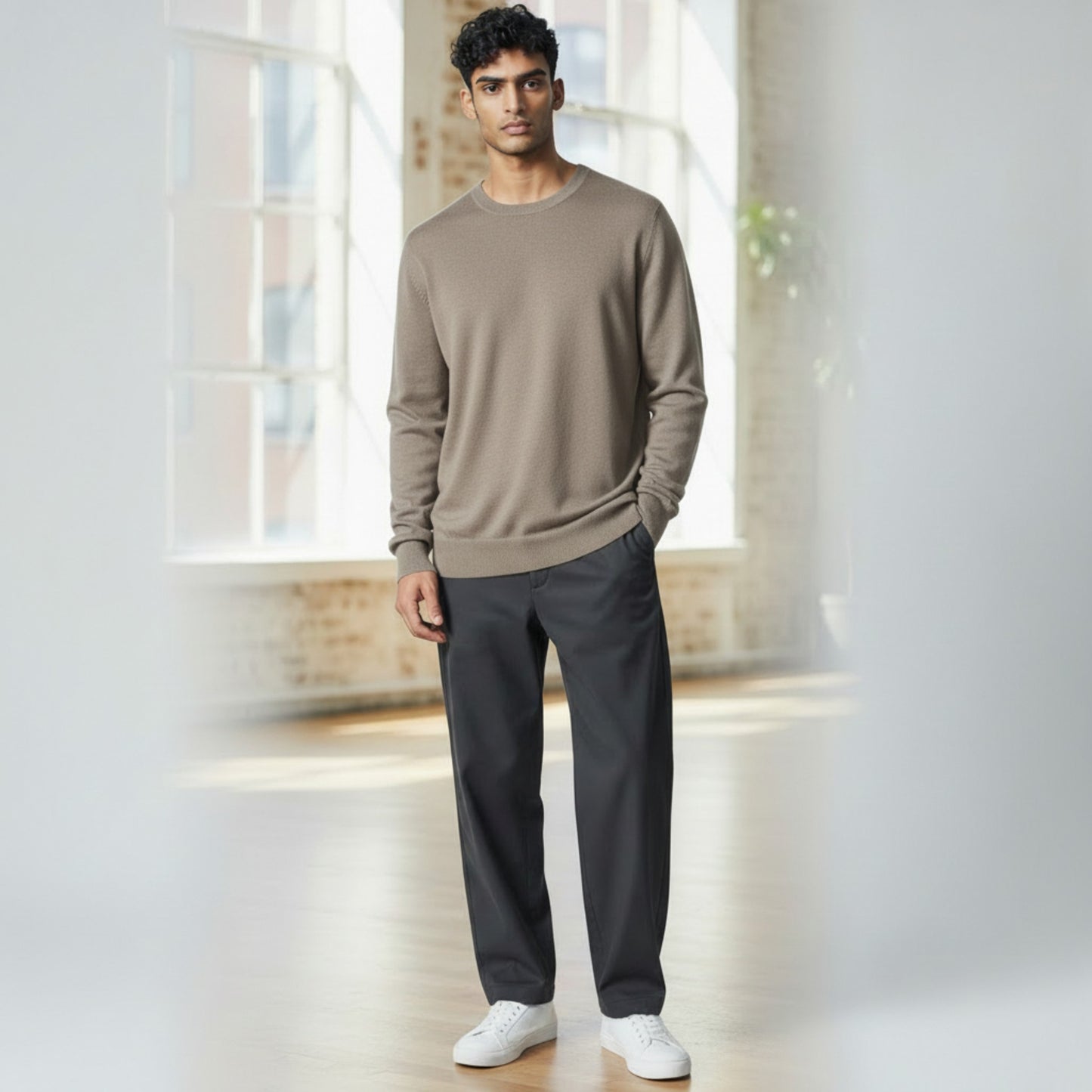 Never Laundry Super Tasmania Rundhals – Elephant Grey