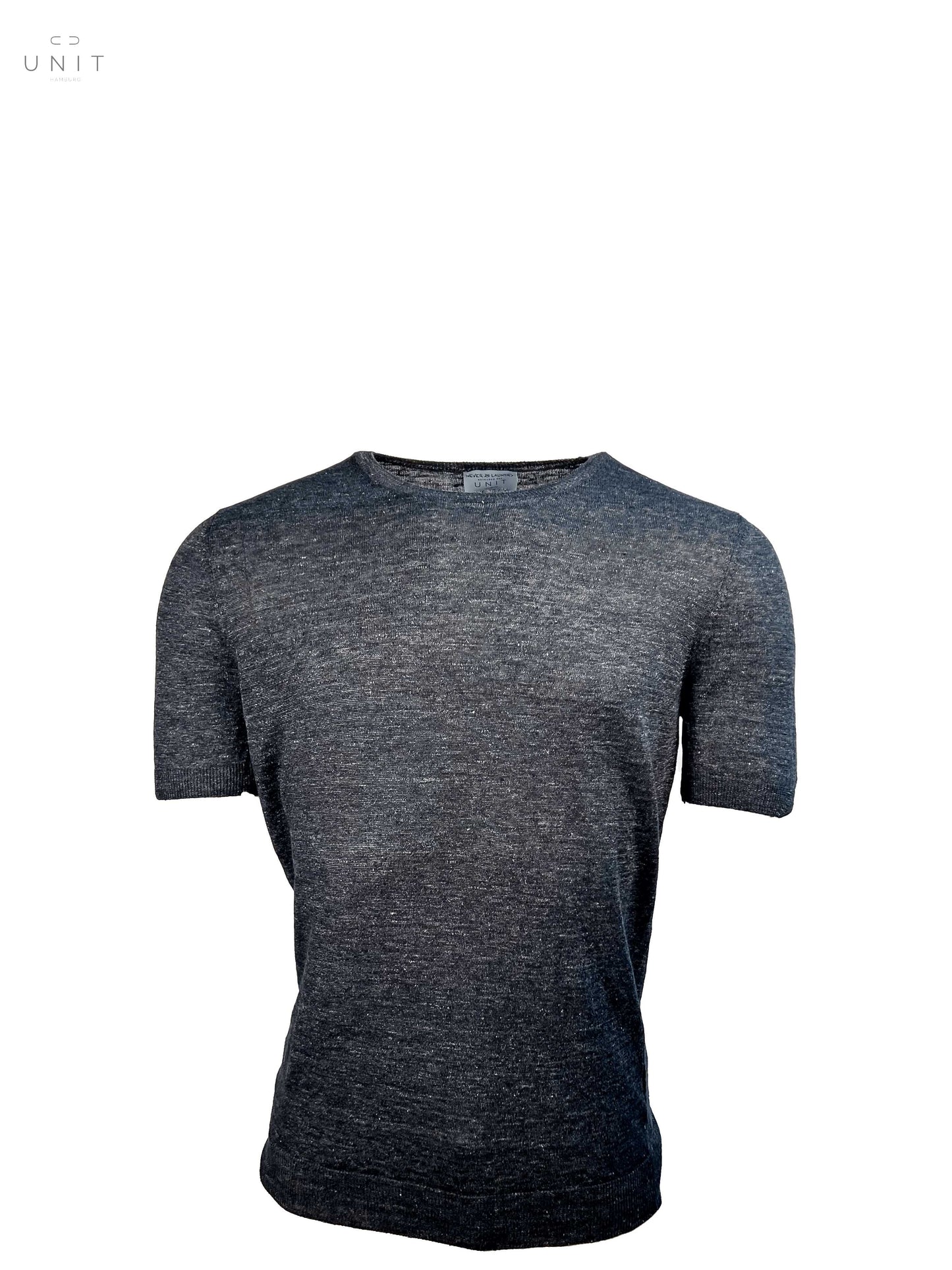 Never Laundry 57177/24801 Leinen T-Shirt Rundhals grau