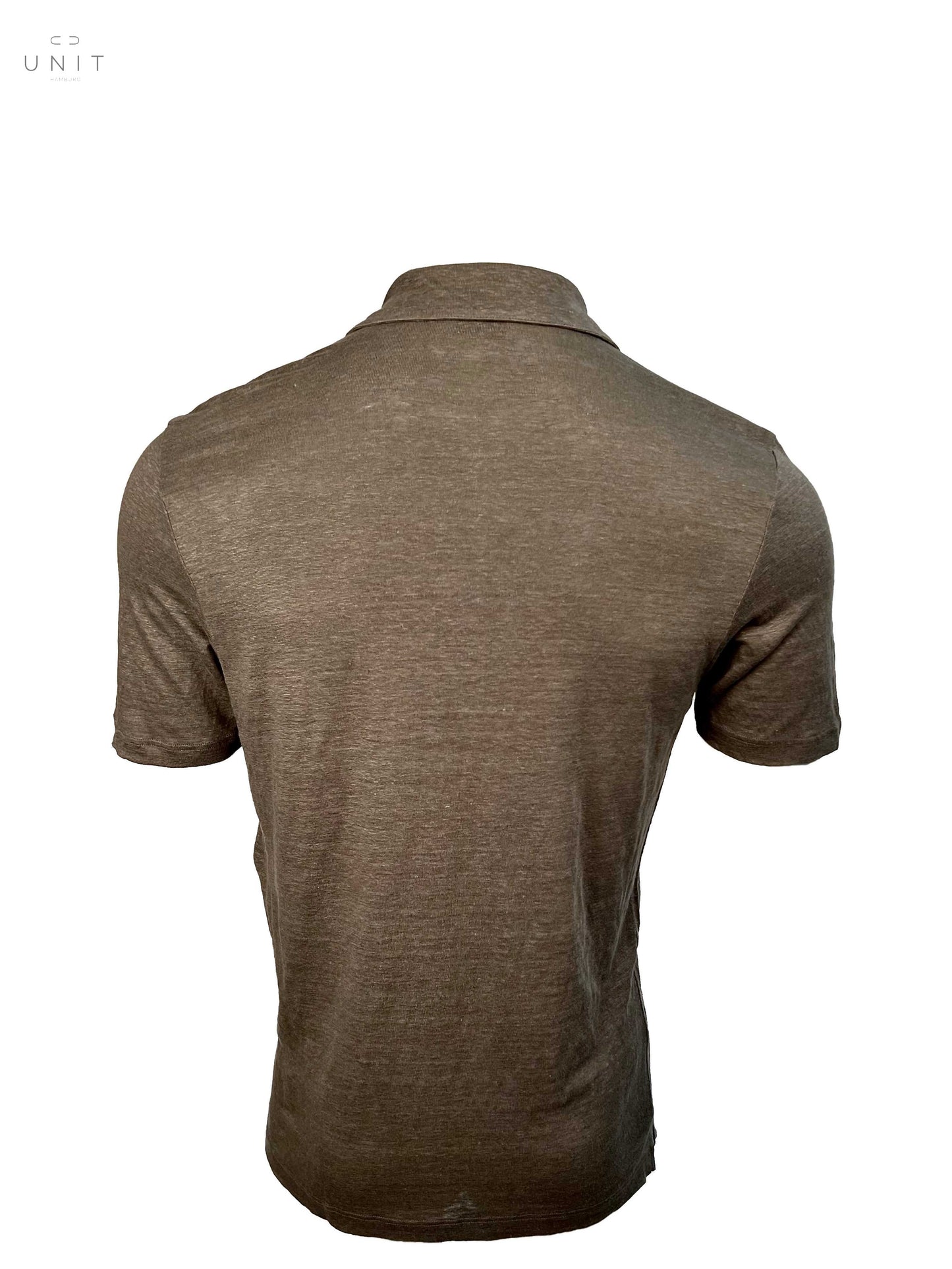 Rücken von Never Laundry 60160/96803 Polohemd Leinen military grey