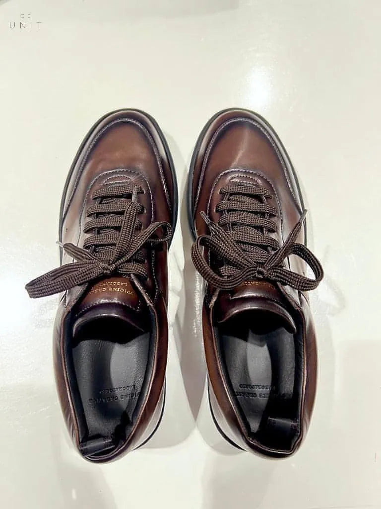 Officine Creative, KYLE LUX Sneaker, Glattleder Kautschuksohle, braun - UNIT Hamburg