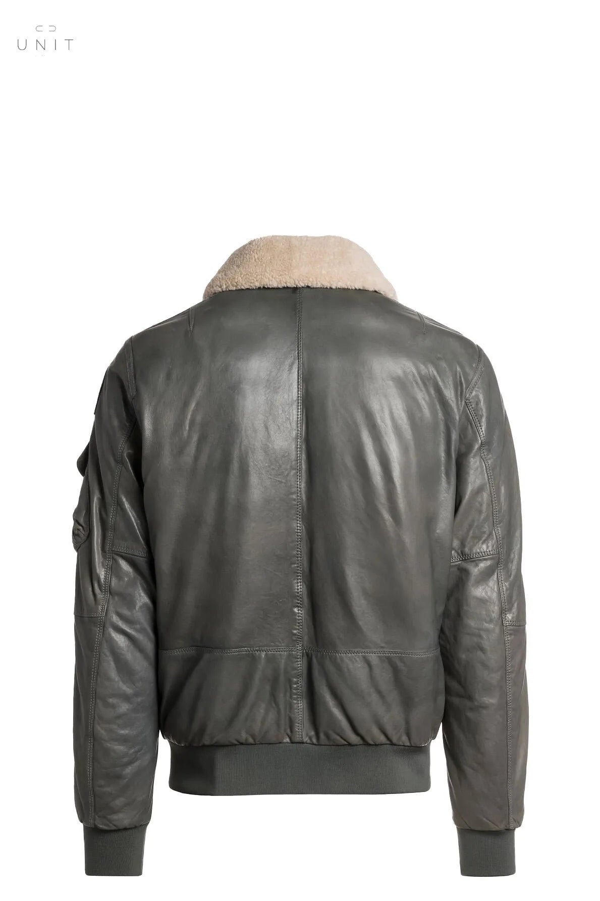 Parajumpers, Leder Bomberjacke Josh, leather, grau Parajumpers