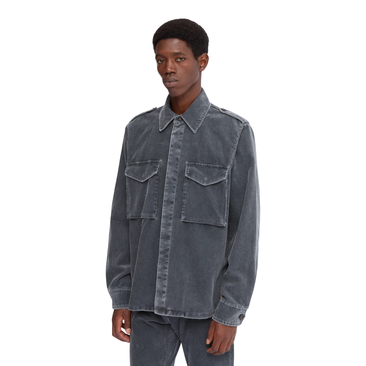 Aspesi Field Shirt Corduroy cenere, mittelgrau - UNIT Hamburg