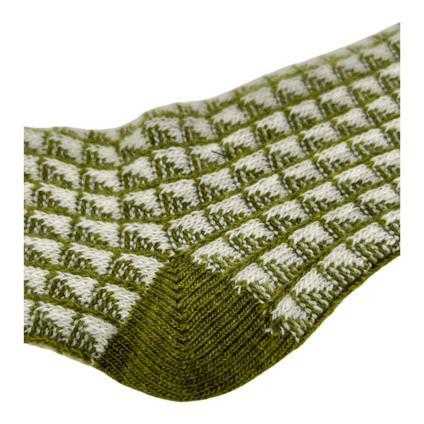 UNIT Hamburg - ANT45 TELDE Wollsocken – Hahnentritt aus Wolle & Baumwolle, grün - ANT45