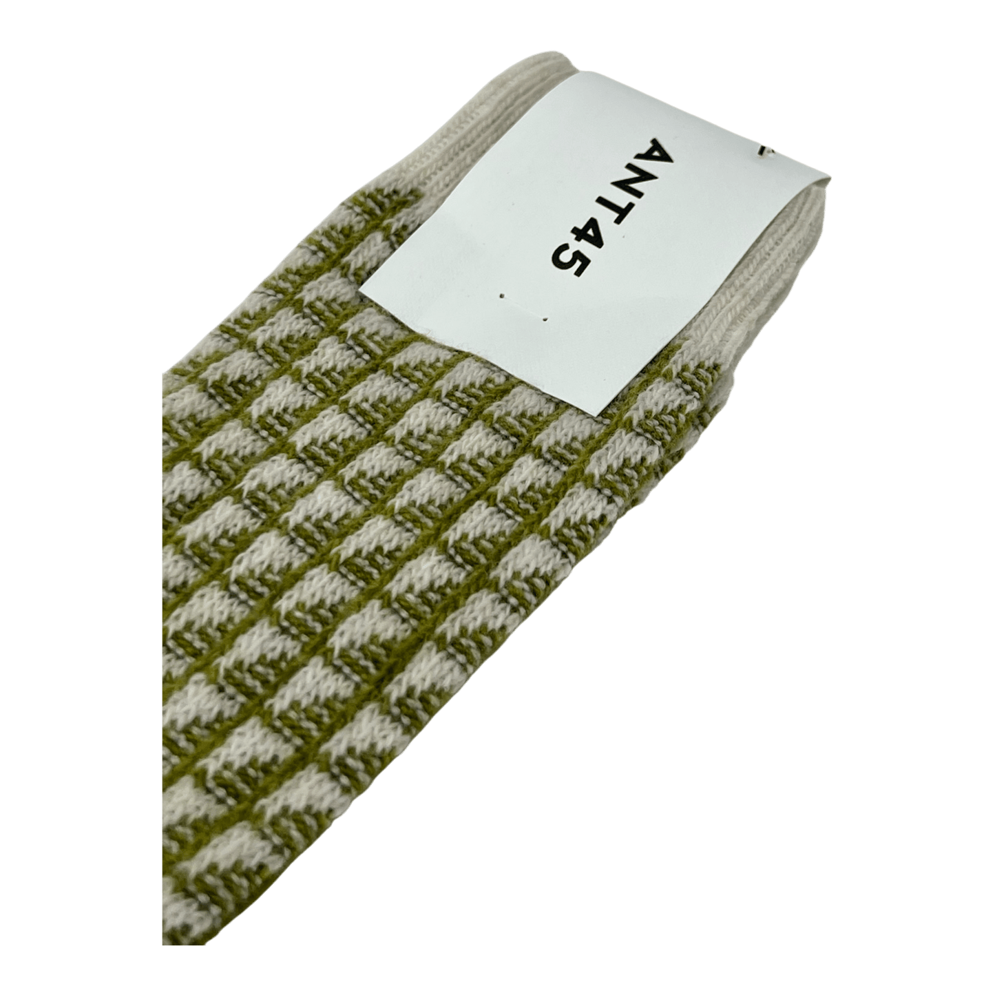 UNIT Hamburg - ANT45 TELDE Wollsocken – Hahnentritt aus Wolle & Baumwolle, grün - ANT45
