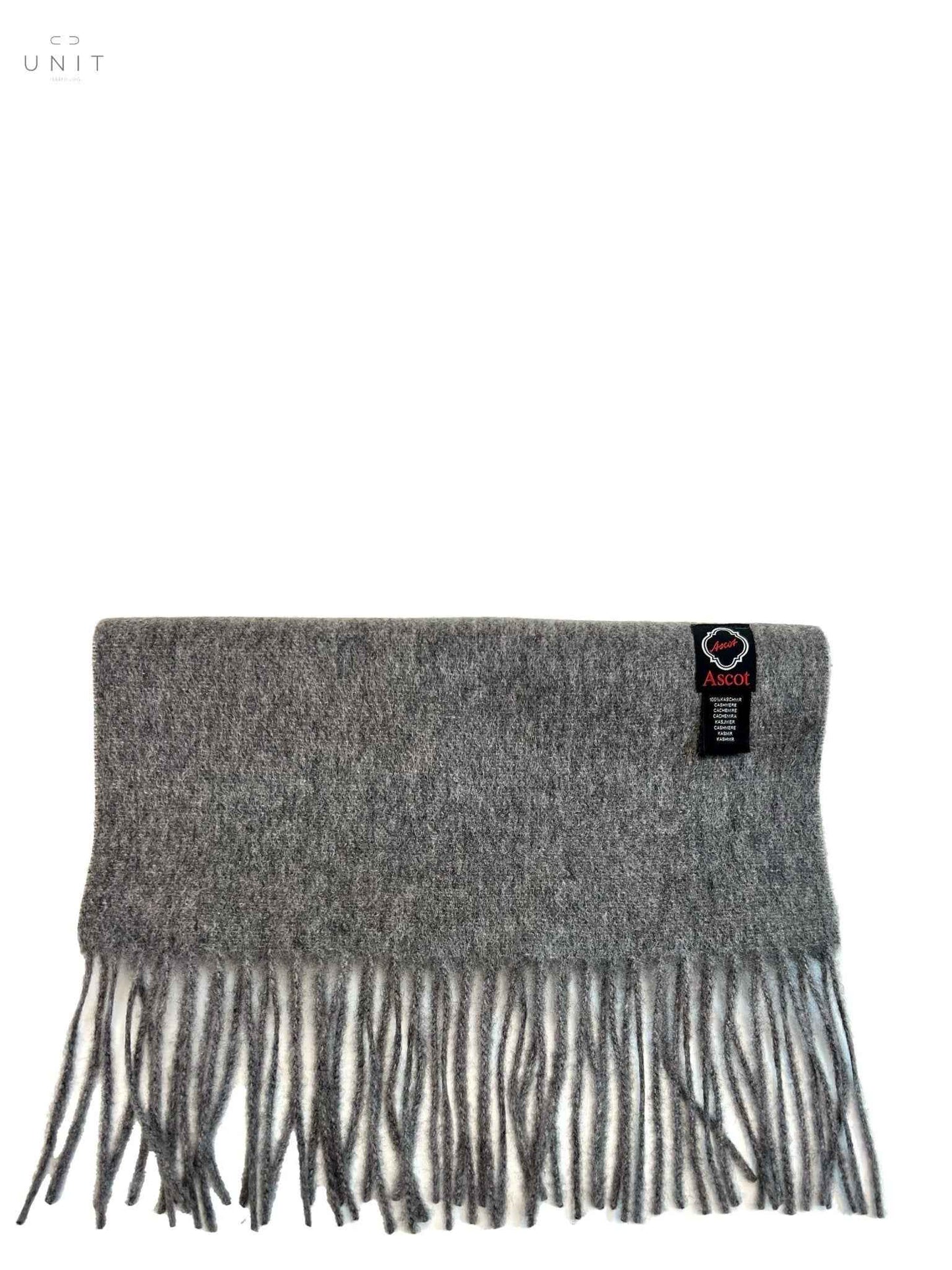 アスコット、スカーフ、30x160cm、カシミア、プラチナ・グレー
