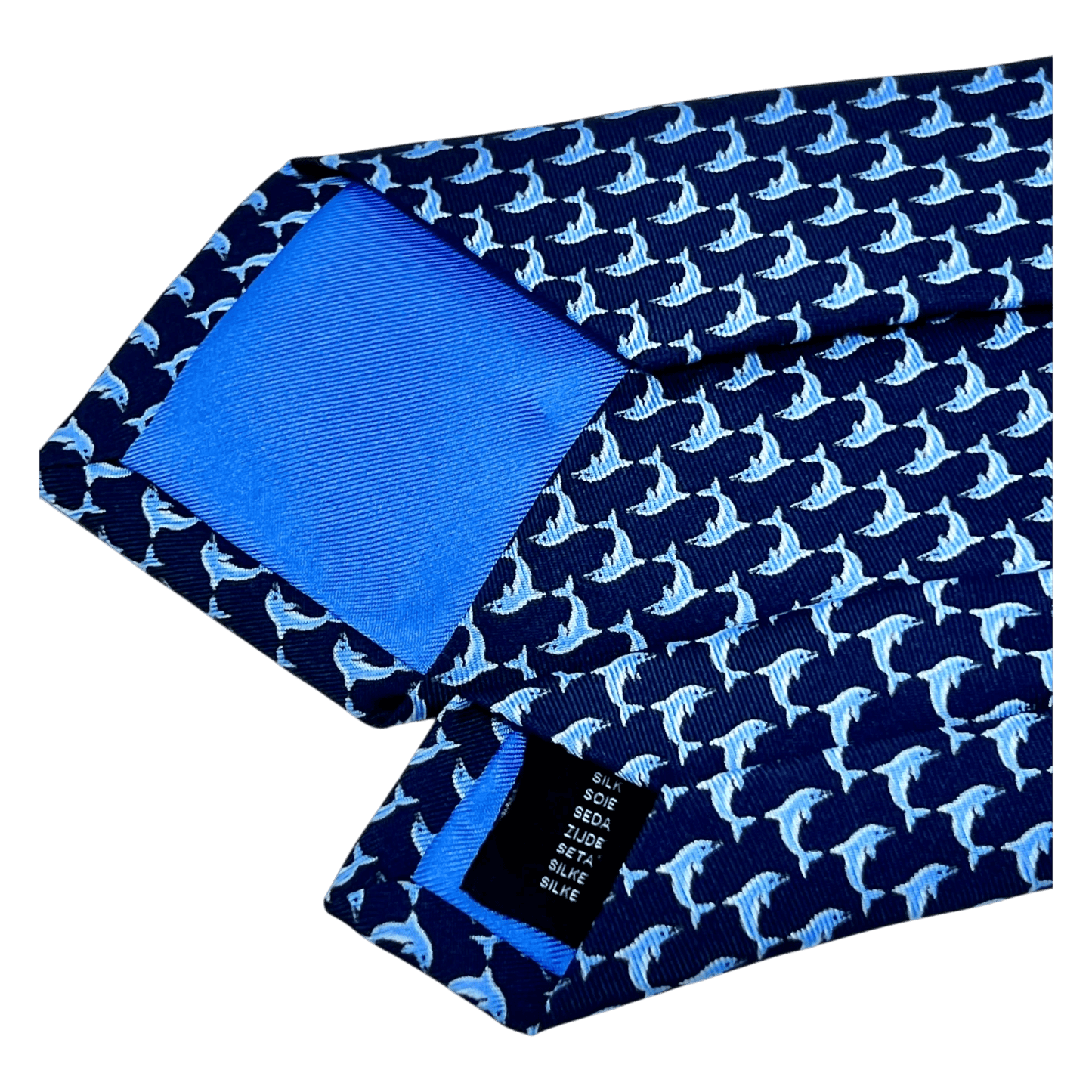 UNIT Hamburg - Ascot, Seidenkrawatte, Delphim Foulard, dunkelblau - Ascot
