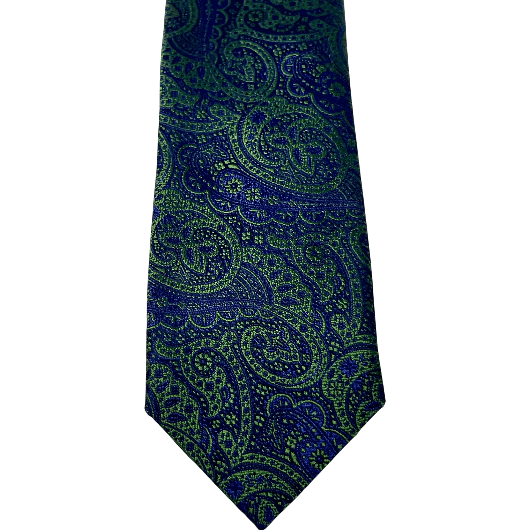 UNIT Hamburg - Ascot, Seidenkrawatte, Paisley, grün - blau - Ascot