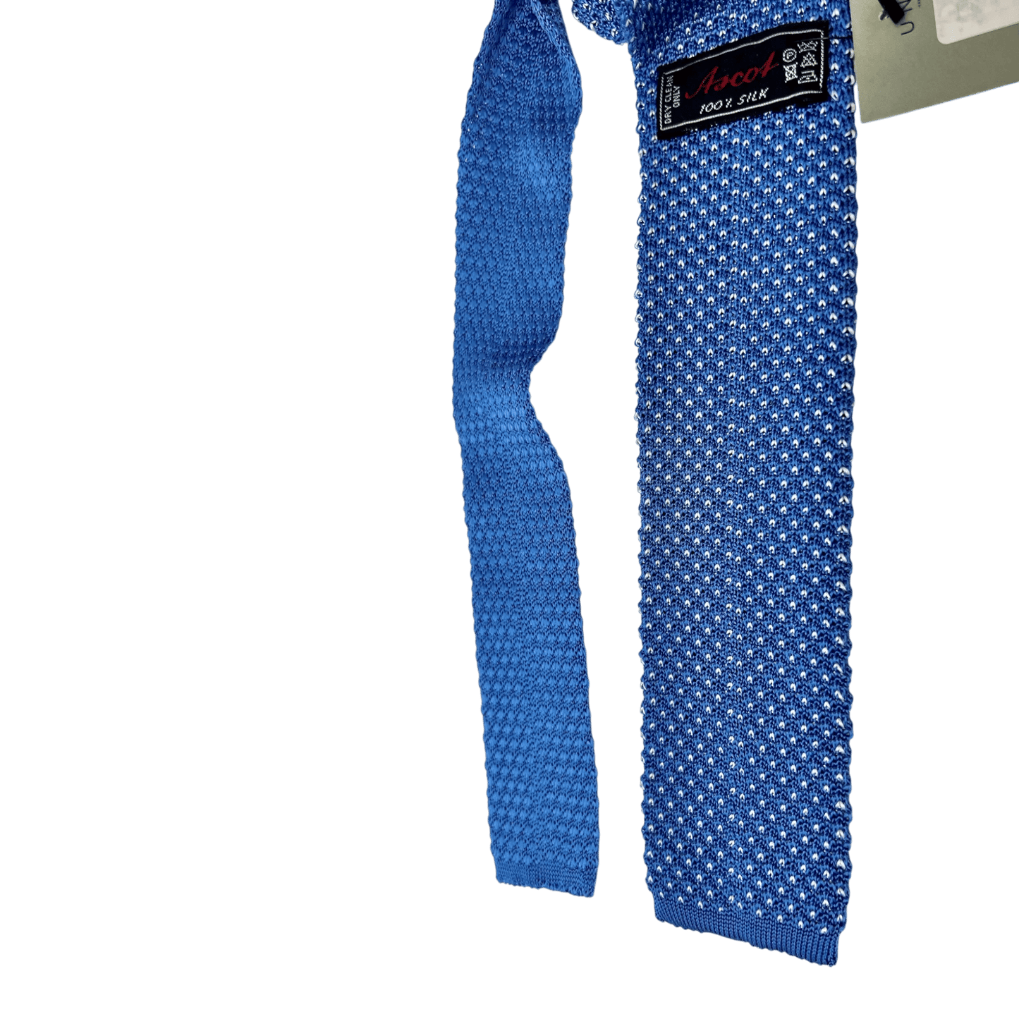 UNIT Hamburg - Ascot, Seidenstrickkrawatte, himmelblau mit weißen Punkten - Ascot