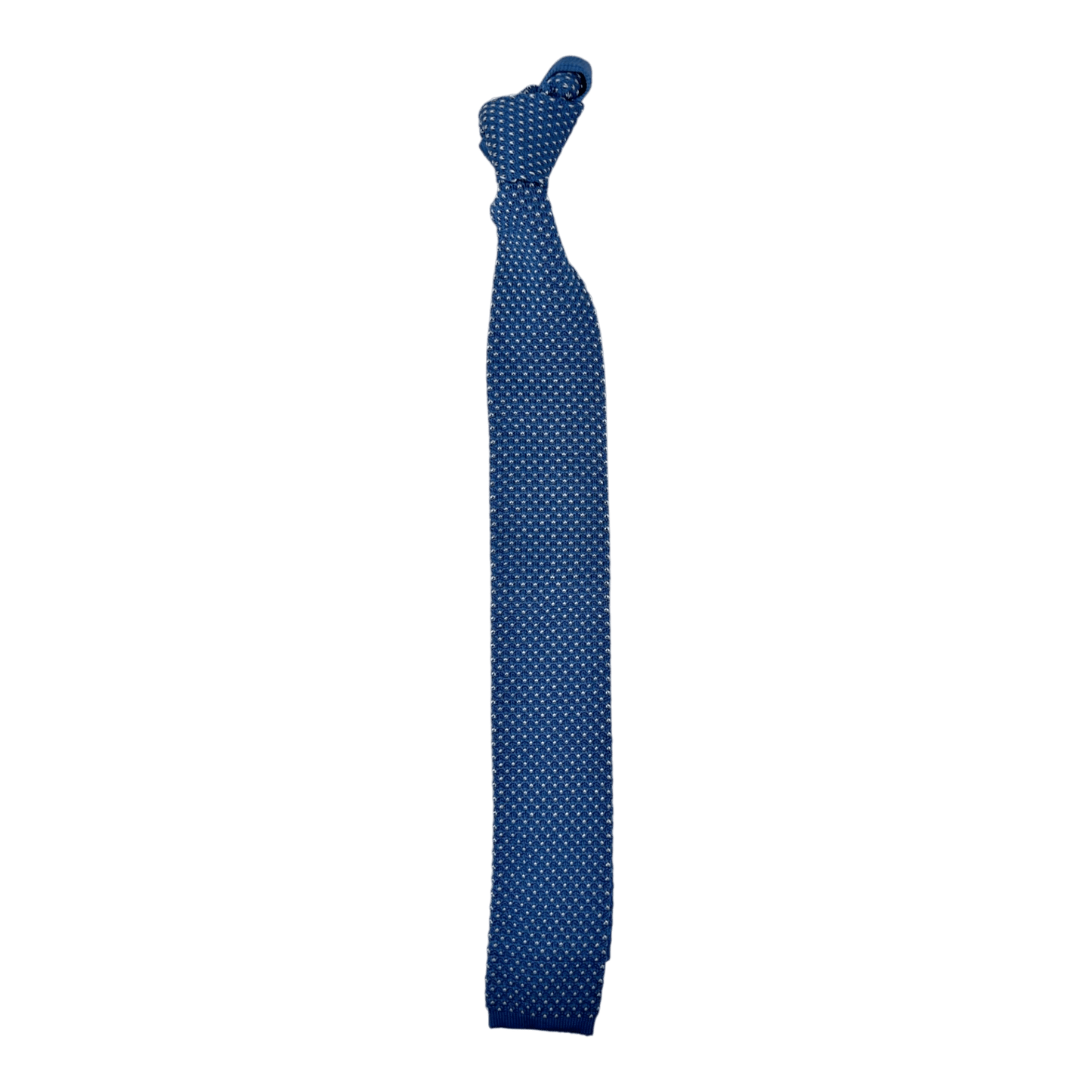 UNIT Hamburg - Ascot, Seidenstrickkrawatte, himmelblau mit weißen Punkten - Ascot