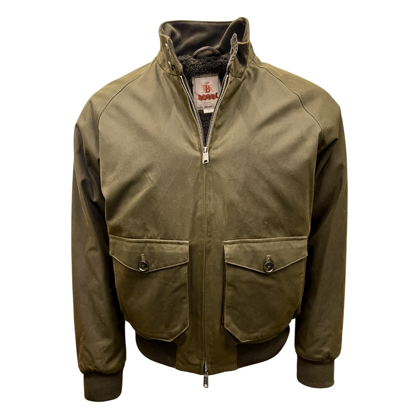 UNIT Hamburg - Baracuta, G9 - Harrington, Wachsjacke, kurz, oliv - Baracuta