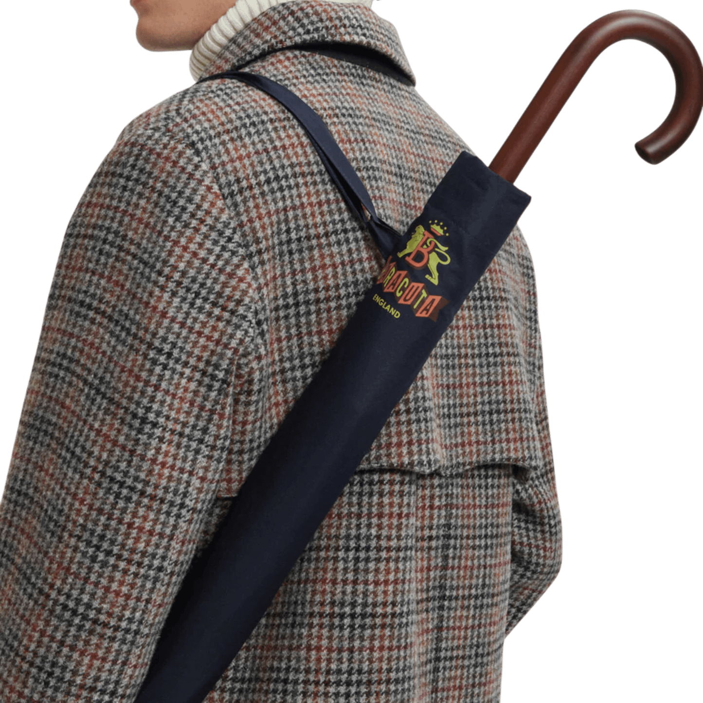 UNIT Hamburg - Baracuta, Regenschirm, klassik, außen navy innen rotes Karo - Baracuta