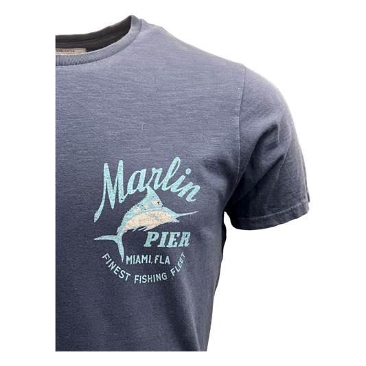 UNIT Hamburg - Bowery NYC, Marlin Fishing Slub Jersey T-Shirt, indigo blau - Bowery NYC