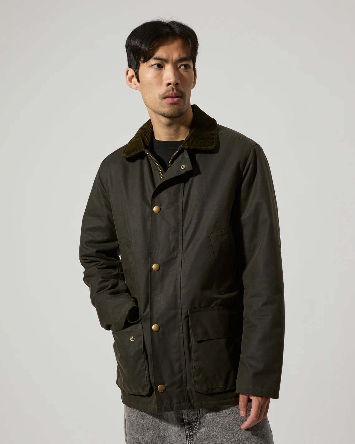 UNIT Hamburg - Brixtol Textiles, Curtis Waxed Jacket, oliv - Brixtol Textiles