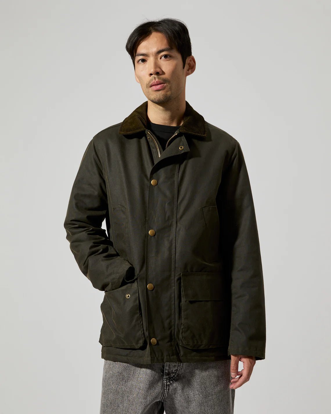 UNIT Hamburg - Brixtol Textiles, Curtis Waxed Jacket, oliv - Brixtol Textiles