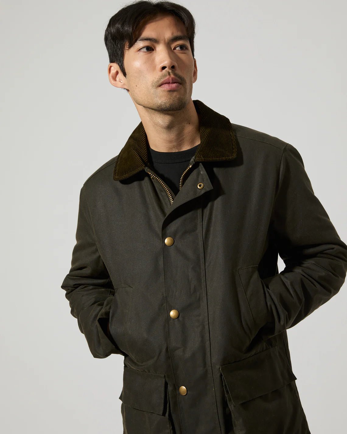 UNIT Hamburg - Brixtol Textiles, Curtis Waxed Jacket, oliv - Brixtol Textiles