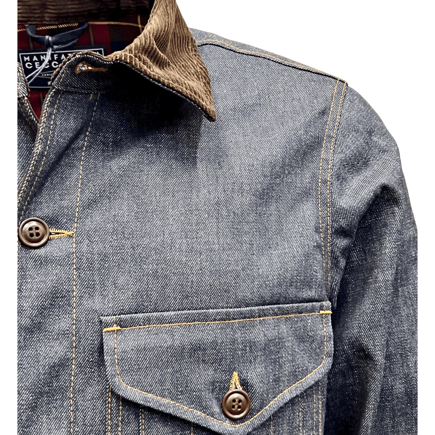 UNIT Hamburg - Ceccarelli Denim Work Jacket – gewachste Workerjacke mit Cordkragen - Ceccarelli