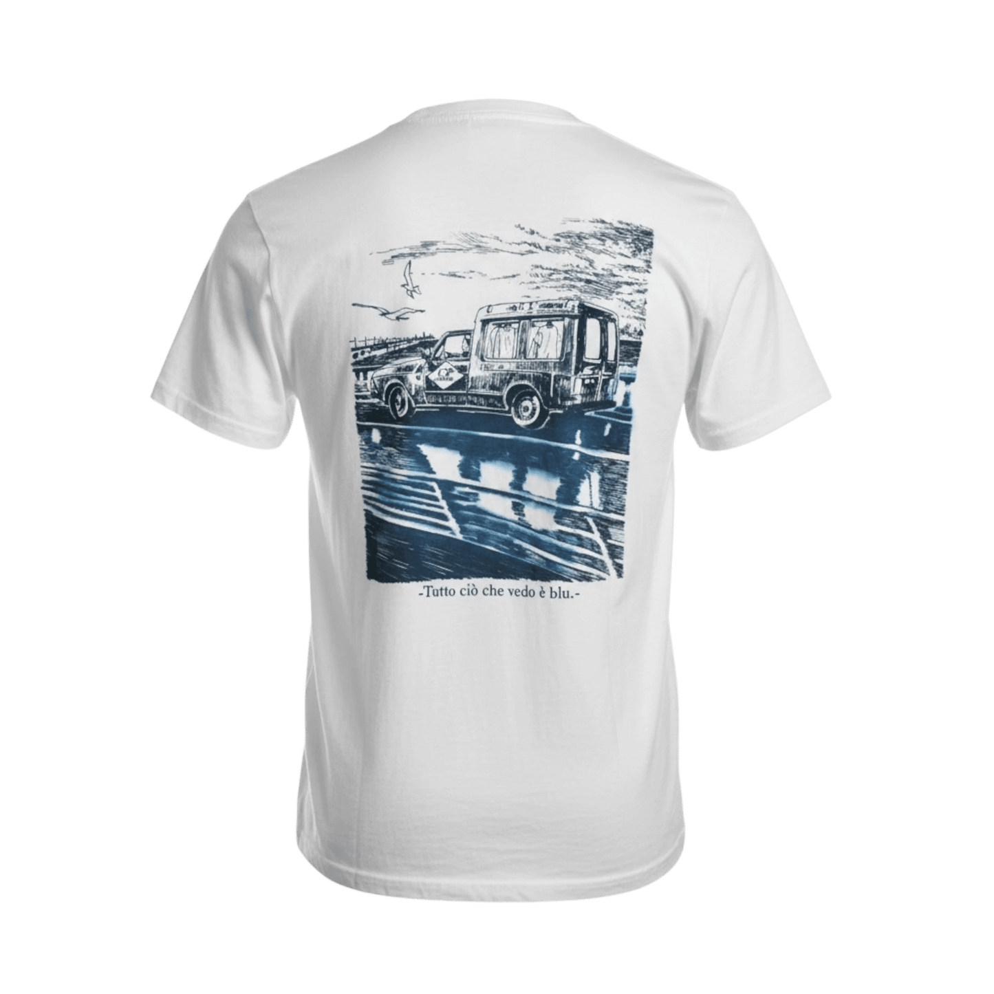 UNIT Hamburg - C.P. Company Jersey T‑Shirt Blue Print, weiß - C.P. Company