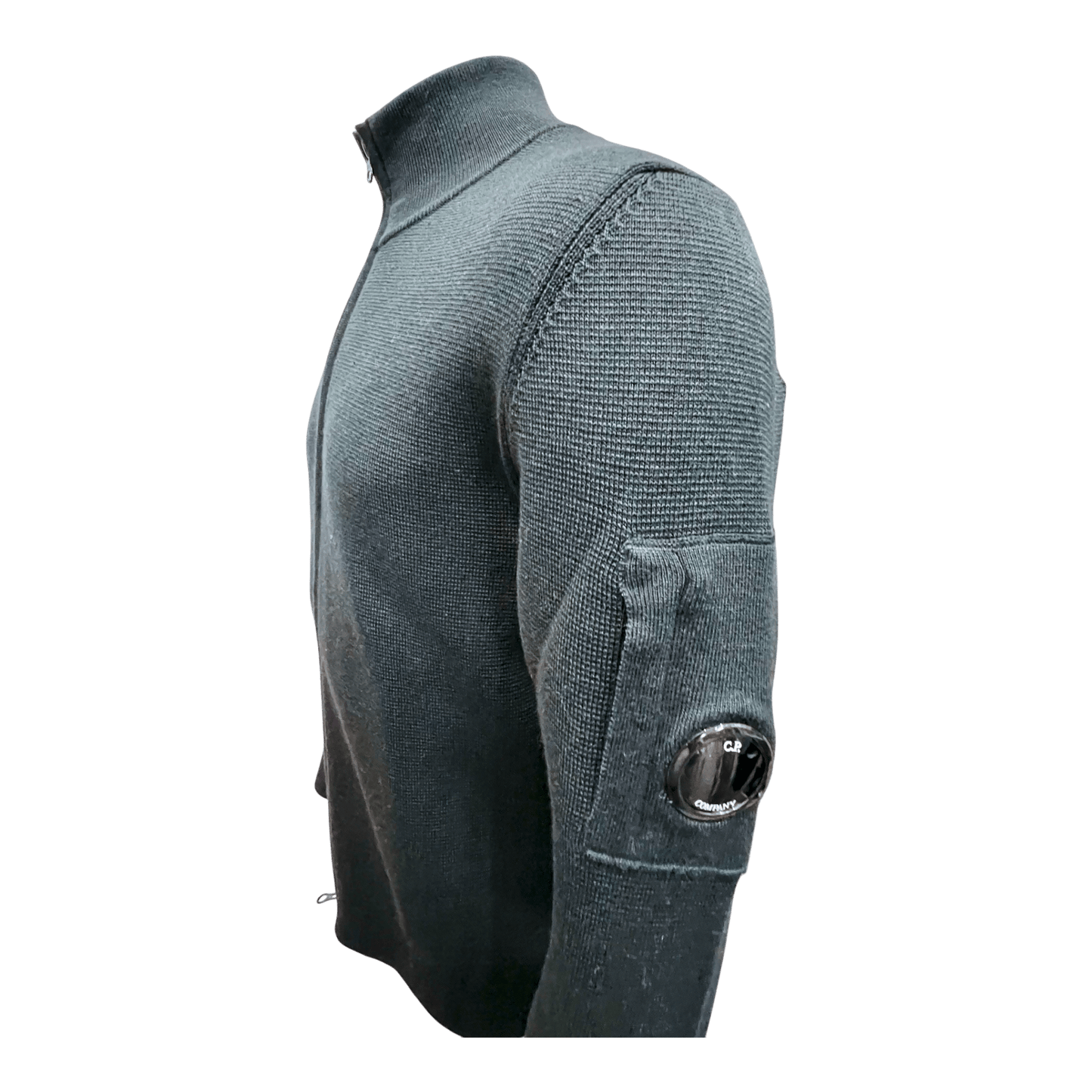 UNIT Hamburg - C.P. Company, Re - Wool Cardigan – mit Linse, grün - C.P. Company