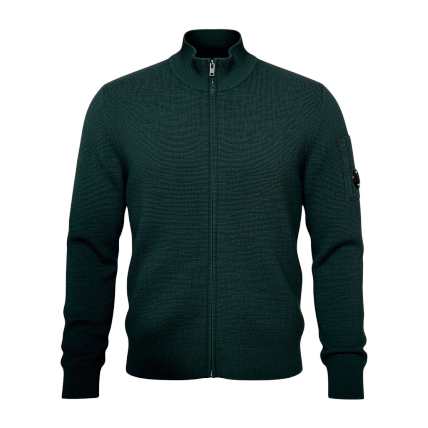 UNIT Hamburg - C.P. Company, Re - Wool Cardigan – mit Linse, grün - C.P. Company